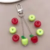 Acrílico Verde Fruta Estéreo Pasante Manzana Cuentas Pequeñas Pulsera DIY Llavero Cuentas Espaciadoras Accesorios de Joyería