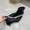 Botines de punta estilo francés para mujer, nueva colección primavera/otoño 2024, de tacón bajo, modernos, de piel suave, versátiles, forrados de felpa, estilizan y disponibles en estilos tobilleros y para pierna descubierta