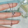Collar de Cola de Pez con Flecos de Cristal de Fresa para Mujer ins Sentido de Diseño Nicho Suave Hada Cadena Clavícula Elegante Simple