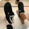 Zapatos de invierno cálidos nuevos para mujer 2026 moda mocasines forrados de felpa con hebilla de cinturón cómodos estilo coreano slip-on