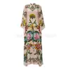 Vestido Feminino Estilo Manga Morcego com Cadarço Estampado Nova Moda Plus Size Transfronteiriço 2025 Explosões da Amazon