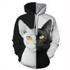 Moda Transfronteriza Gato Estampado 3D Top Sudadera Holgada con Capucha Manga Larga Ropa de Pareja