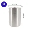 Barril de cerveja metálico portátil 5L/8L/10L para cerveja artesanal, dispensador de cerveja para exterior, barril de segunda fermentação, resistente à pressão, para fabricação caseira, tamanho mini