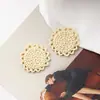 DIY Hecho a mano Accesorios hechos a mano Celebridad de Internet Anna Mismo estilo Pendientes colgantes de resina de ratán tejido Material de pendientes