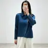 Chamarra Miyake para mujer para otoño y primavera, súper elegante, con cuello camisero, cierre de cremallera, material grueso, adecuada para ir al trabajo, cárdigan sudadera casual versátil, moderno
