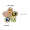 Corea del Sur Moda Pendientes de Lujo Ligero para Mujer Circonita Microincrustada Pendientes de Flor de Cerezo Coloridos Elegantes Pendientes de Flor Chanel Lote