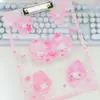 Prancheta Acrílica Transparente Sanrio Tábua de Escrita Pasta Estudante Desenho Animado Anime Padrão Prancheta com Clipe A4