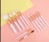 Conjunto de Pincéis de Maquiagem Céu Limpo 12 Pincéis Pincel para Pó Solto Pincel de Pontilhar Pincel para Blush Pincel para Sombra Pincel de Fixação Cerdas Macias para Iniciantes