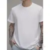 [Camiseta de algodón talla europea] Unisex Suave Cuello Redondo Transpirable Verano Casual Diseño Casual Corte Regular,