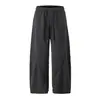 Yidao Vintage 2026 Otoño Nuevo Retro Americano Patchwork Curvo Mezcla de Lana Sueltos Casuales Pantalones de Pierna Ancha