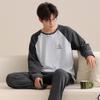 Pijama Caliente de Terciopelo para Hombre Otoño e Invierno de Manga Larga Casual con Forro de Felpa Engrosado Tallas Grandes