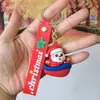 Llavero de Papá Noel, muñeco de nieve navideño, figura de reno de silicona, llavero para coche, colgante para bolsa, regalo pequeño