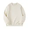 Sudadera de Vellón de Zorro Plateado Engrosada de 500G, Otoño e Invierno Cálida con Forro de Vellón Unisex Color Sólido Corte Holgado Cuello Redondo