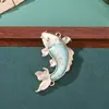 Pingente de Brocado da Dinastia Song com Peixe Koi Bordado Dupla Face Presentes Culturais e Criativos Broche para Hanfu Qipao Acessórios de Joias Semi-Acabados Venda por Atacado