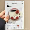 Suporte de Telefone Magnético Forte MagSafe Rotativo Cola de Gotejamento Acrílico Simples Desenho Animado Suporte de Mesa para Telefone