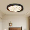 Luminária de Teto para Quarto Estilo Francês Meio do Século Tecido Nanyang Retrô Nogueira Lâmpada de Estudo Estética da Dinastia Song Lâmpadas de Quarto
