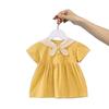Vestido de verano para niñas Bebé Elegante Infantil Personalidad Moderno Estilo Universitario Rayado Lazo Lindo Vestido de Princesa