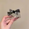 Pente invertido requintado e fofo para penteados estilo princesa, presilhas laterais para cabelo para mulheres, acessórios de cabelo com laço estilo coreano e presilhas de cabelo da moda para estilizar e arrumar fios soltos