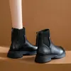 Botines tipo calcetín gruesos de moda estilo británico, Botas tipo Dr. Martens con forro de polar, Nuevos botines Chelsea otoño/invierno 2026, Botas de algodón elegantes para mujer