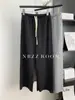 Calça Casual Feminina Relaxada com Bainha Desfiada, Cordão na Cintura Estreita, Elástico, Comprimento Nove Pontos, Coleção Primavera/Verão/Outono/Inverno 2026