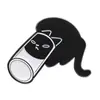 Broche de Gato Negro Divertido de Dibujos Animados Gatito Negro Elegante Gato Lindo Líquido Gato Negro Aleación Accesorios para Bolsos