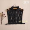 Gola Falsa Versátil para Camisa Feminina Gola Falsa Decorativa Multifuncional Gola Falsa com Orelha de Madeira Outono e Inverno Gola Falsa para Camisa Branca