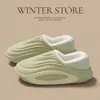 Pantuflas de Algodón Impermeables para Hombre, Invierno Interior Hogar Antideslizantes Suela Gruesa Cálidas Forradas de Felpa Zapatos de Algodón para Mujer, Ropa de Exterior para Hombre