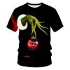 Comércio exterior moda europeia e americana popular suporte de natal design camiseta masculina impressão digital 3d manga curta vendas diretas da fábrica