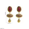 Pendientes Largos de Estilo Coreano Retro de Alta Gama Bloque de Color Exagerado Estilo Barroco para Mujer