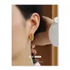 Cobre Chapado en Oro Plata 925 Europeo y Americano Nicho Retro Moderno Exquisito Pequeño Brazalete para Oreja Rosca Simple Versátil Pendientes de Aro