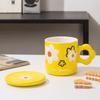 Taza de corazón de chica ins linda de flor corazón mano regalo taza de agua de cerámica de aspecto alto para el hogar taza de leche para desayuno