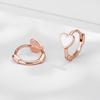 Brincos de Prata Esterlina 925 com Esmalte em Formato de Coração Dourado Rosa Ins Elegante Fivela de Orelha para Piercing Joias de Prata Atacado