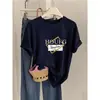Camiseta de Manga Corta de Algodón Puro Gris Carbón con Hombro Recto para Mujer, Nueva Moda 2026, Top Elegante, Estilo Básico de Verano