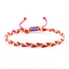 Comércio Exterior Transfronteiriço Joias Corda de Cera Trançada Pulseira de Mão Brinquedo Pulseira Trançada de Três Fios Colorida Cruzada Conjunto Ajustável para Casal