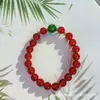 Pulseira de Contas de Ágata Vermelha Natural Estilo Antigo para Mulheres no Ano do Zodíaco, Pulseira de Contas Multi-Voltas DIY Estilo Igual ao de Zhao Lusi Venda por Atacado