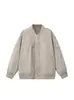 Rumei Chaqueta Bomber Retro Americana Simple con Cuello de Béisbol Primavera Nueva Casual Versátil Ropa de Trabajo para Pareja