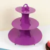 Suporte de Bolo de Aniversário de Três Camadas Suporte de Bolo para Festa de Aniversário Bandeja de Prato de Bolo Bandeja de Copo de Papel