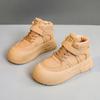 [Personalizado] Hy6603 Novos Sapatos Femininos Cor Pura 2024 Outono Cano Médio Respirável Solado Grosso Casual Sapatos Esportivos