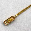 Collar de acero de titanio Xizang pequeño thangka pintado a mano dorado colgante dios amarillo de la riqueza madre verde gran thangka negro caja gabu