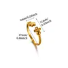 Anillo geométrico plisado estilo europeo pulido para mujer, lujo ligero, sensación de alta gama, flor, lindo girasol, anillo para el dedo de acero inoxidable