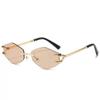 Gafas de Sol sin Marco con Gancho de Garra Europeo y Americano Transfronterizas 2025 Nuevas Gafas de Sol Poligonales Personalizadas Gafas de Sol de Alta Gama Modernas