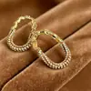 Pendientes Ovalados de Diseñador de Nicho con Diamantes Incrustados, Electrochapados en Oro de 18 Quilates Real, Joyería para Orejas Sencilla y Elegante Estilo Old Money
