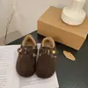 Zapatos Doudou Suela Gruesa de Lana Otoño e Invierno Todo Incluido Forro Polar Gris Boken Slip-On 2025 Nuevos Zapatos Boken para Mujer Zapatos de Algodón