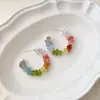 Aretes de Aro Irregulares de Piedra Natural/Verano Dopamina Únicos de Nicho Coloridos para Mujer Nuevos Calientes