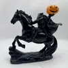 Venda Quente Transfronteiriça Cavaleiro Sem Cabeça de Halloween Lanterna de Abóbora Ornamento de Resina Atmosfera de Terror para Casa Ornamento de Decoração de Mesa