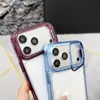 Adecuado para iPhone 18 Pro Max, funda de teléfono con soporte de lente acrílico transparente, funda protectora de cobertura total Apple 17