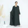 Vestido de Dos Piezas y Conjunto de Cárdigan de Color Sólido Loriy2024 LR823