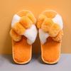 Chinelos de Algodão Quente Personalizados para Travessia de Fronteira com Design Aberto, Cores Contrastantes, Antiderrapantes para Uso Doméstico, Fabricante de Processamento para Comércio Exterior, Versáteis para Pisos de Madeira