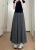 Calça-Saia Yamamoto Cor de Damasco para Mulheres, Nova Coleção Primavera 2026, Cintura Alta Emagrecedora, Saia Longa Evasê, Calça Casual Petite Preguiçosa de Pernas Largas