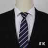Gravata de Zíper 8cm para Vestido de Negócios Homens Noivo Casamento Listra Azul Gravata Preguiçosa Gravata Profissional Atacado